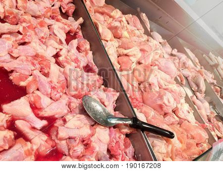 Fresh Clean chicken in supermarket food thai