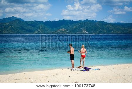 Seascape Of Gili Islands In Indonesia