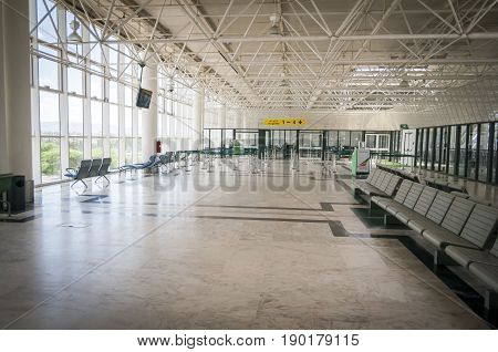 Empty departure hall in the Bole International Airport. Addis Ababa, Ethiopia, April 2013.