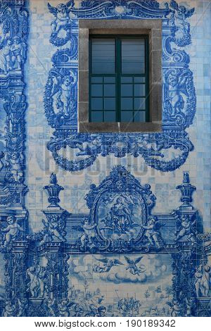 Detail Of Capela Das Almas - Chapel Of Souls Or Capela De Santa Catarina In Porto, Portugal