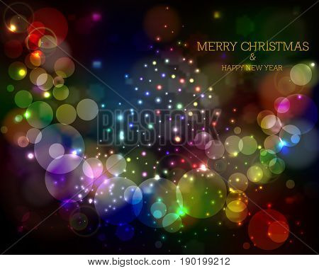 Merry Christmas and Happy New Year Background. Vector illustration.