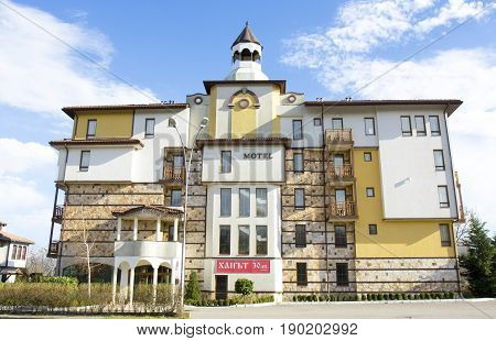 SAINTS CONSTANTINE AND HELENA BULGARIA - APRIL 02 2015: Motel Ivanchov Han in Saints Constantine and Helena the oldest first sea resort of Bulgaria exists from 19 century.
