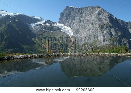 View of Engelberg valley from Fürenalp on the Swiss alps