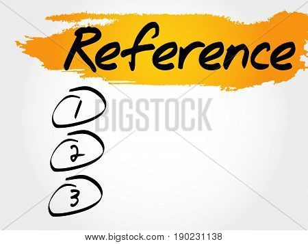 Reference blank list , business concept background
