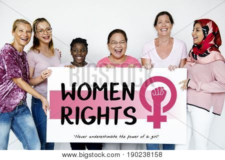 Diverse woman together with equality concept