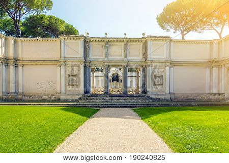 Rome Italy march 25 2017: Villa Giulia court designed by italian architect Giorgio Vasari