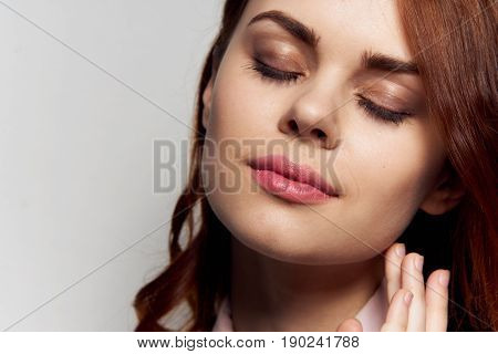 Woman portrait with closed eyes, Woman close-up