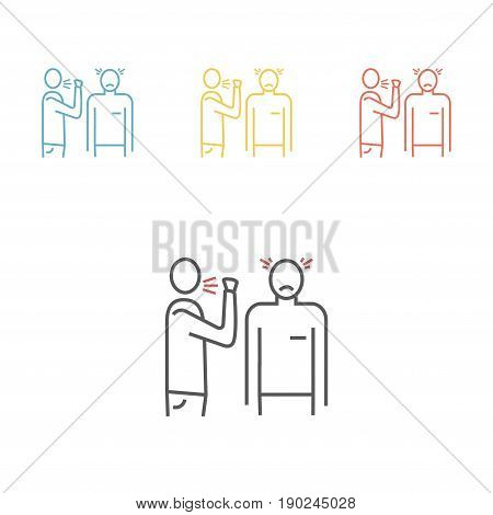 Airborne infection set. Line icon Vector sign