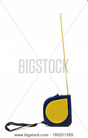 Metal tape measure isolated on a white background
