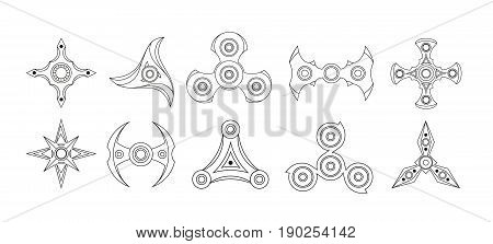 Spinner for hand set. Stress relief fidget toy icon. EDC toy sample use in website advertisement marketing promotion brochures banners. Vector illustration