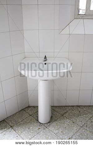 Open public toilet sink domestic and construction