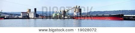 Kargo gemisi & Port Longview Wa.