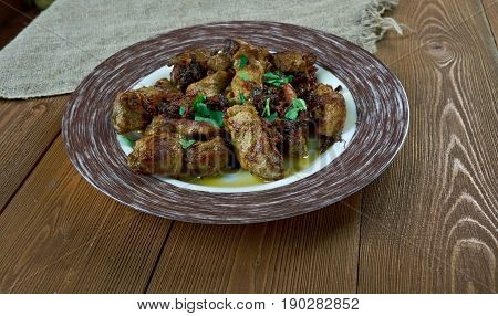 Babi kecap Indonesian braised pork. close up