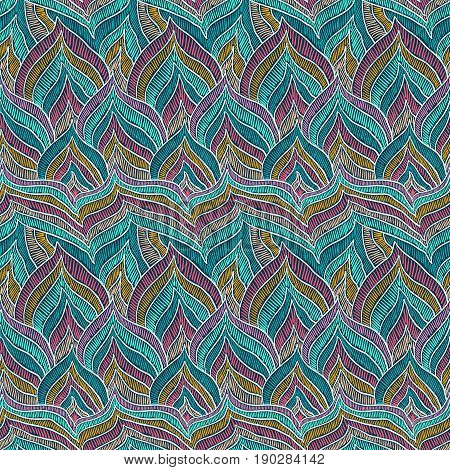 Feather Abstract Pattern Embroidery Zentangle Texture 3