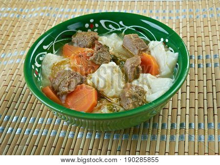 kullama - Bashkir traditional dish. close up.