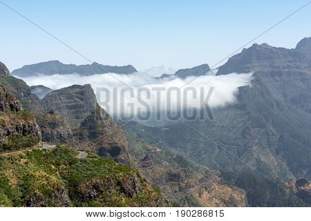 View the pass Boca da Encumeada in Madeira. Portugal