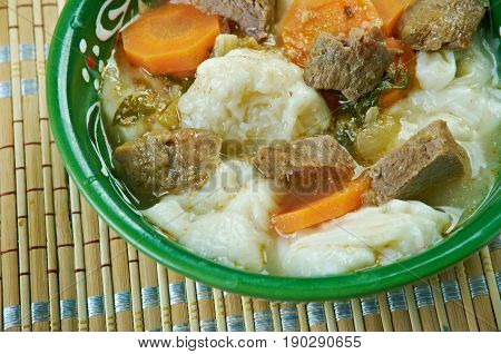 kullama - Bashkir traditional dish. close up.