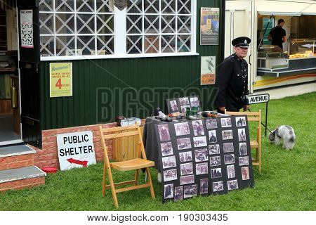 Beaulieu, Hampshire, Uk - May 29 2017: Display Showing Arp (air Raid Patrol) Uniforms And Other Equi