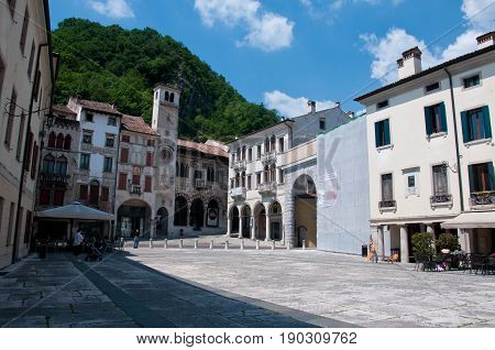 27 may 2017-vittorio veneto-Main square in the city of Vittorio Veneto