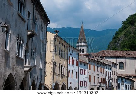 27 may 2017-vittorio veneto-italy-Historic central streets in the city of Vittorio Veneto