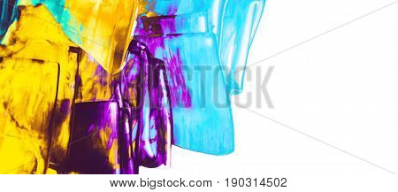 Abstract acrylic bright background made with paint strokes.