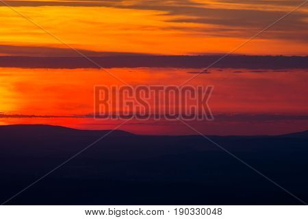 View of the southern Ozark mountains from Mt. Magazine state park Arkasas