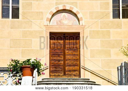 Italy  Lombardy      The Tradate  Old     Closed Brick Tower Step Wall