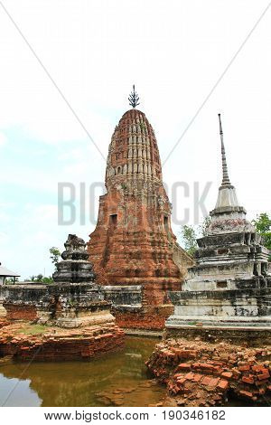 Old Thailand temple. This is the Prang of Wat Prasrirattana Mahathat in Suphanburi Province Thailand.