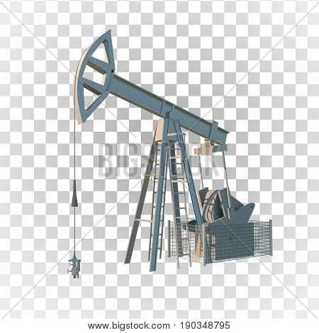Petroleum rig. Oil drill isolated on transparent background. Vector image.
