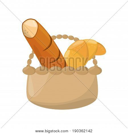 wicker basket loaf vector illustrion graphic design icon