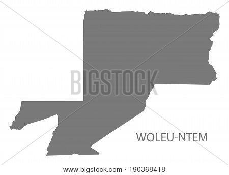 Woleu-Ntem map grey illustration silhouette province shape