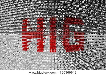 HIG in the form of binary code, 3D illustration