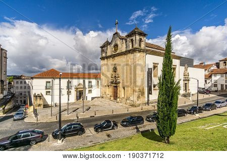 COIMBRA,PORTUGAL - MAY 12,2017 - View at the church of Sao Joao de Almedina in Coimbra. Coimbra is the fourth largest urban centre in Portugal.