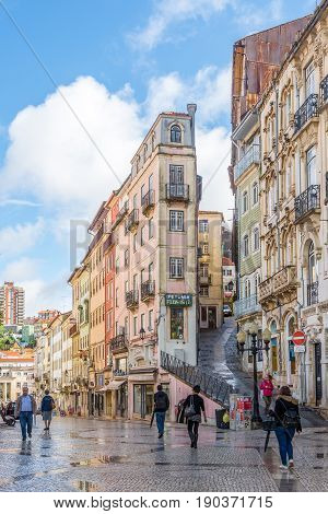 COIMBRA,PORTUGAL - MAY 12,2017 - In the streets of Coimbra city in Portugal. Coimbra is the fourth largest urban centre in Portugal.