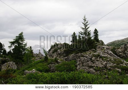Impression of the rugged Mountain ranges in the Italian Dolomites