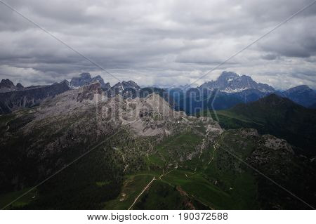 Impression of the rugged Mountain ranges in the Italian Dolomites