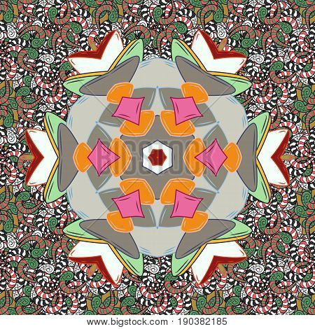Vector Flower Illustration. Seamless Pattern With Floral Motif. Seamless Floral Pattern With Flowers