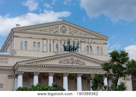 Russia, Moscow, June 8, 2017: The Bolshoi Theatre.