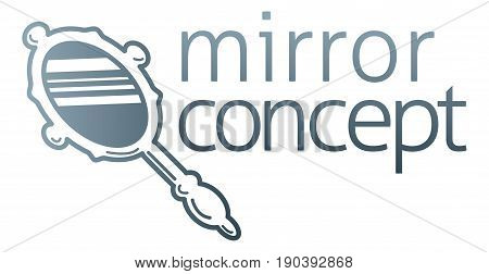 An illustration of a hand mirror icon concept