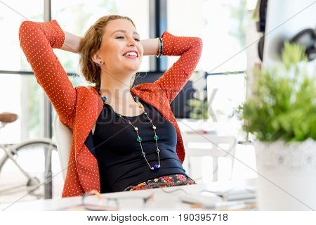Young woman in office