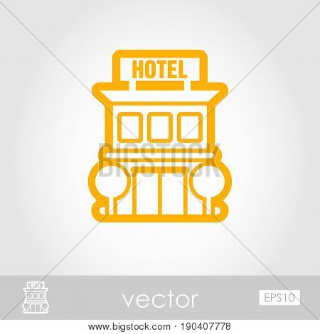 Hotel outline vector icon. Travel. Summer. Summertime. Holiday. Vacation eps 10