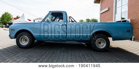 PAAREN IM GLIEN GERMANY - JUNE 03 2017: Full-size pickup truck Chevrolet C-10 Fleetside 1969. Exhibition 