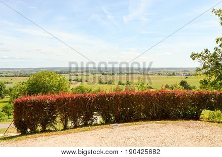 View of the countryside of Mont-Devant-Sassey in the department of Meuse in France