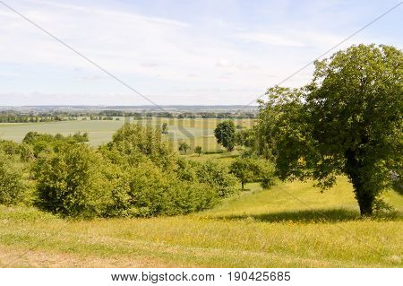 View of the countryside of Mont-Devant-Sassey in the department of Meuse in France