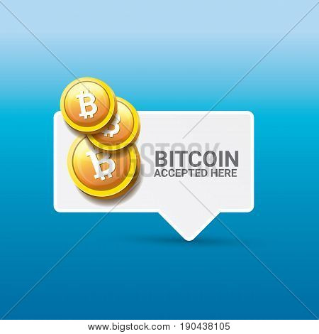 vector Bitcoin symbol. bitcoin accepted here icon or banner