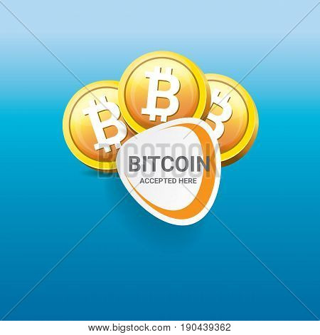 vector Bitcoin symbol. bitcoin accepted here icon or banner