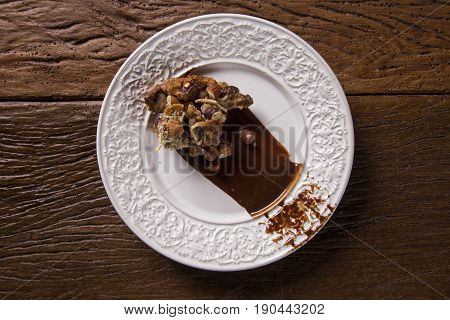 Dessert Panforte With Cream Of Coffee