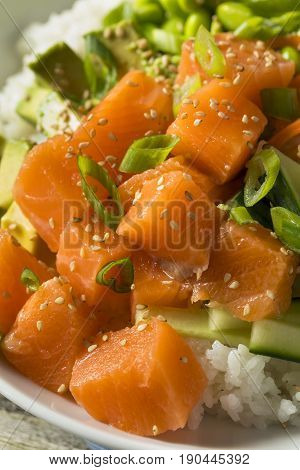 Raw Organic Salmon Poke Bowl