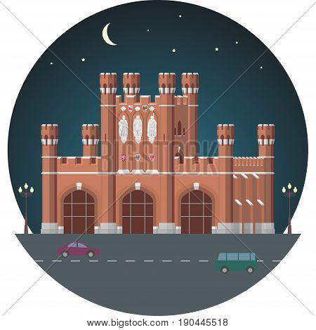 The King's Gate in Kaliningrad. Vector illustration EPS
