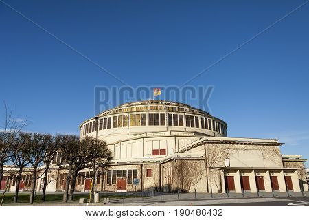 Hala Stulecia (Centennial Hall) also known as Hala Ludowa (People's Hall) in Wroclaw Poland UNESCO World Heritage Site